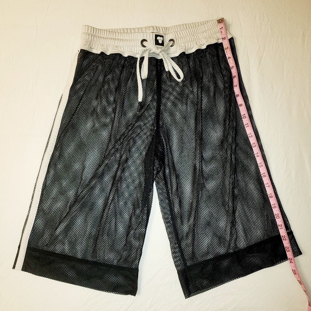 MASKULO - Men's Fetish Shorts Mesh Neon White Size XL
